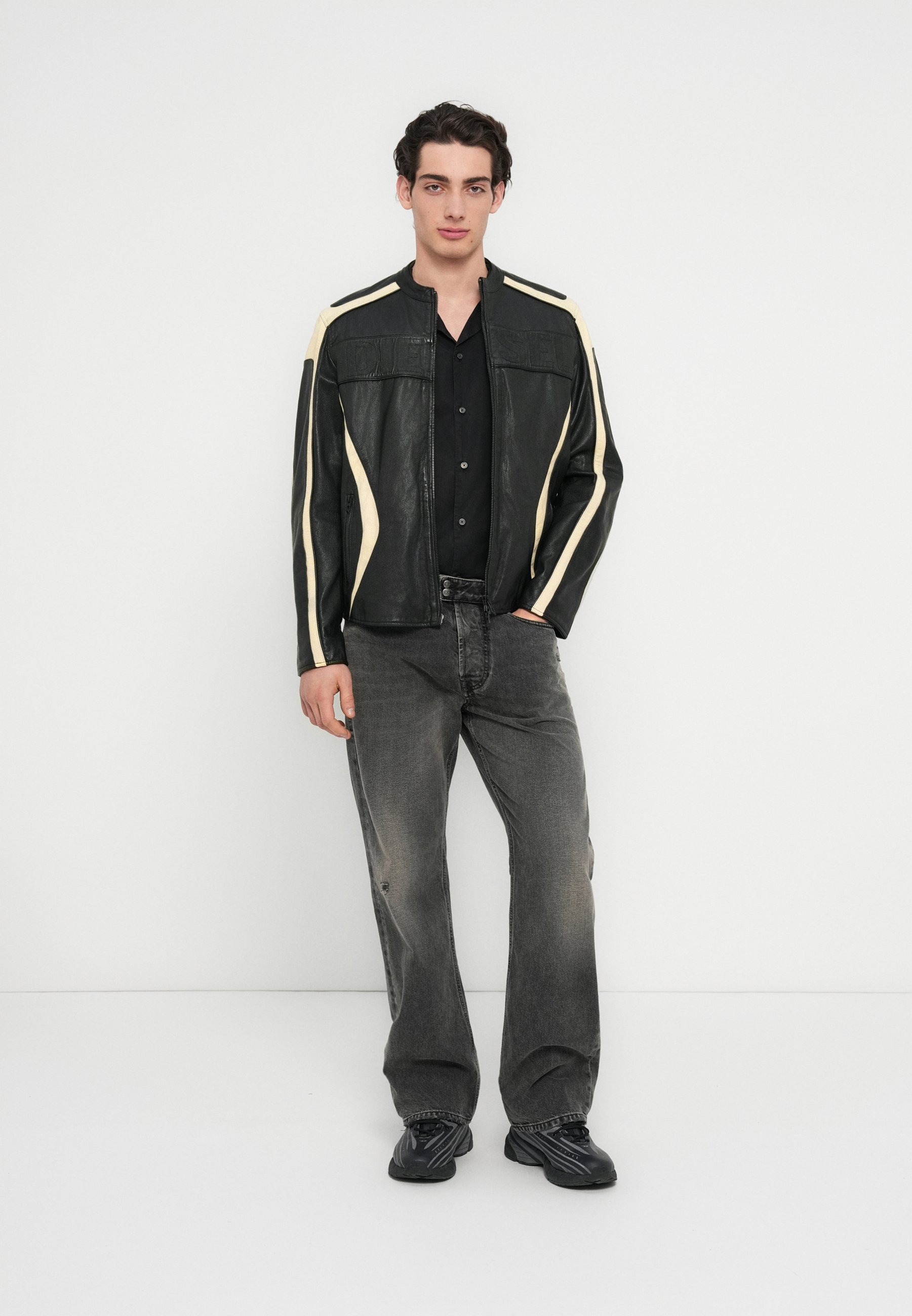 Diesel LADAM - Leather jacket - 900/black - Zalando.ie