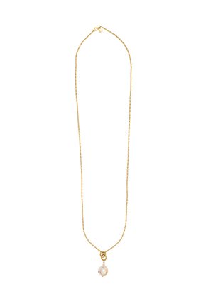 Halskette - gold coloured rose orange white pearl