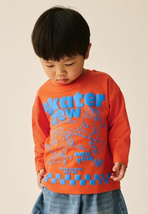Next, REGULAR FIT - LONG SLEEVE BACK GRAPHIC T-SHIRT . - Langarmshirt - orange skater crew