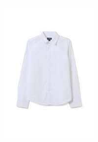 Witte lange mouw button-up shirt met een traditionele kraag, rechte snit en een zachte katoentextuur. Heeft knopen aan de voorkant.