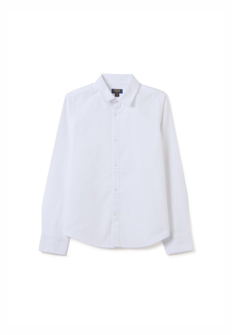 Witte lange mouw button-up shirt met een traditionele kraag, rechte snit en een zachte katoentextuur. Heeft knopen aan de voorkant.