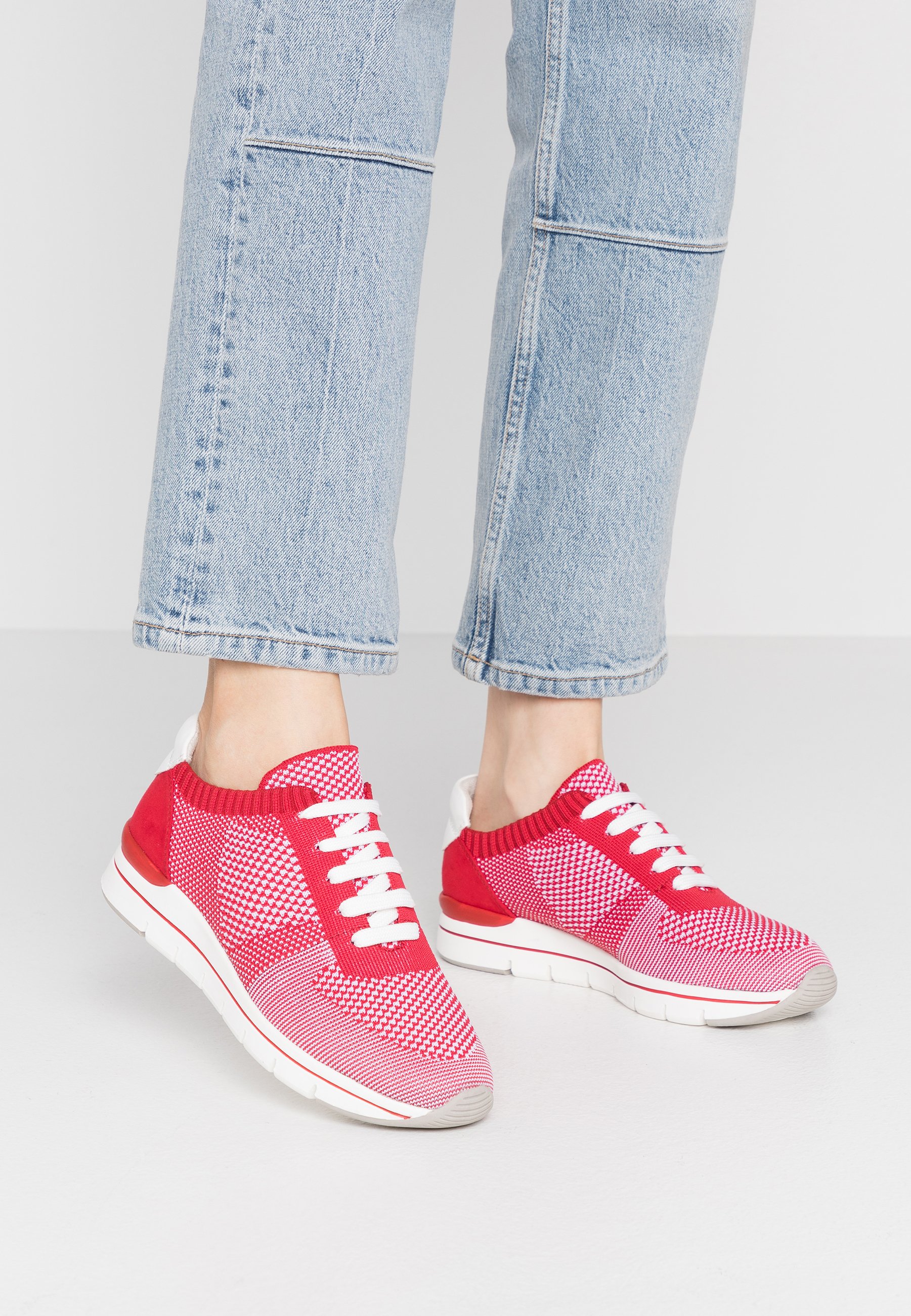 marco tozzi red trainers