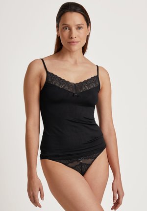 Calida SPAGHETTI - Maglia del pigiama - schwarz
