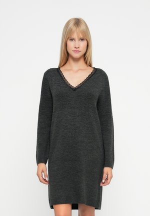 ONLTAMMY REVERS DRESS - Strickkleid - dark grey melange