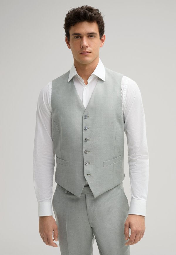 Anzugweste - graugrün