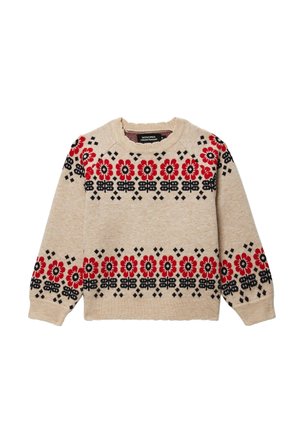 PULL JACQUARD CONTENANT - Pullover - butter cream