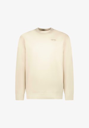 Beige sweatshirt gemaakt van een zachte katoenmix, met een ronde halslijn en lange mouwen. Subtiel logodetail op de borst.
