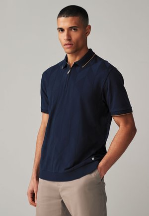 Next TEXTURED - Piké - navy tan
