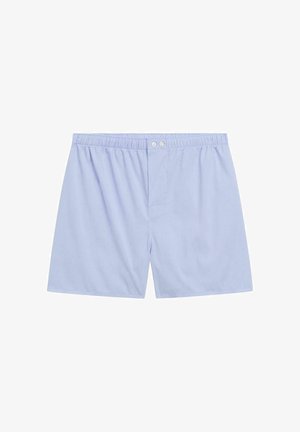 Boxer da uomo azzurro chiaro con cintura elastica e due bottoni bianchi al centro davanti.
