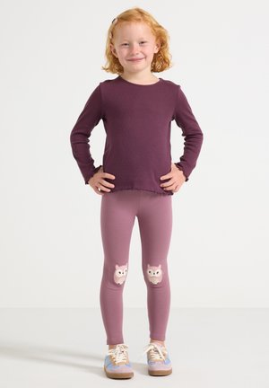 Lindex KNEE PATCH FOREST - Leggings - Calças - dusty lilac