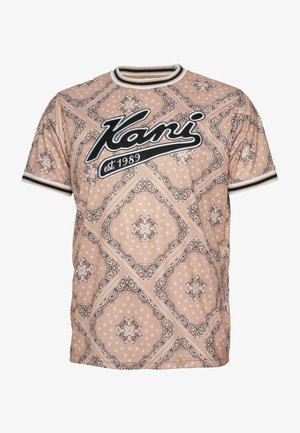 VARSITY PAISLEY - Print T-shirt - sand black white