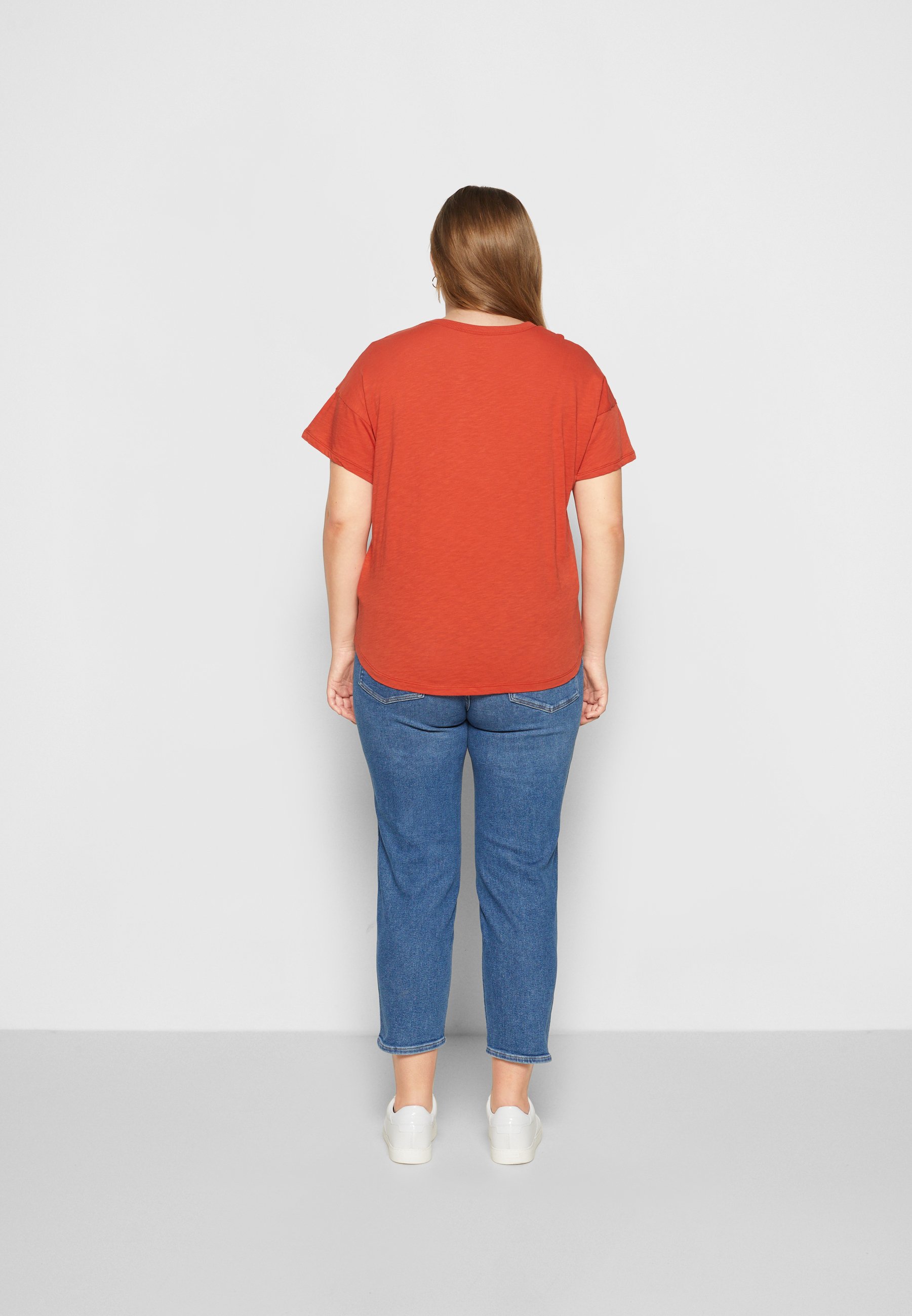 Madewell PLUS SORREL WHISPER CREWNECK TEE - T-Shirt basic - fresh chili/rot  - Zalando.de