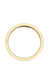 Guldring med en slät, polerad yta och en cirkulär form. Kännetecknas av sin enkelhet och reflekterande finish.