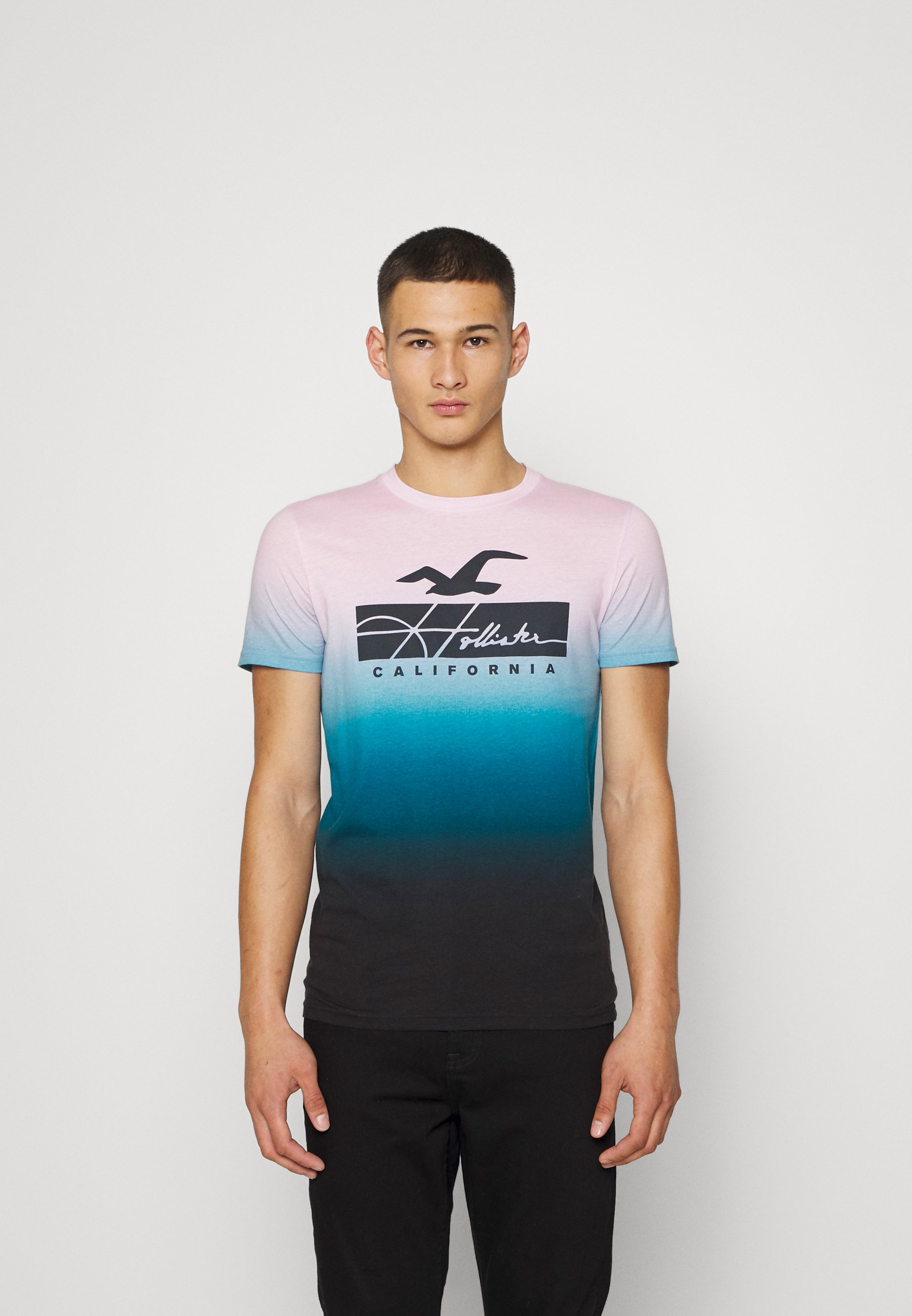 Print T-shirt - pink/navy ombre/pink 