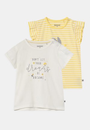 2 PACK - T-shirt print - white/yellow