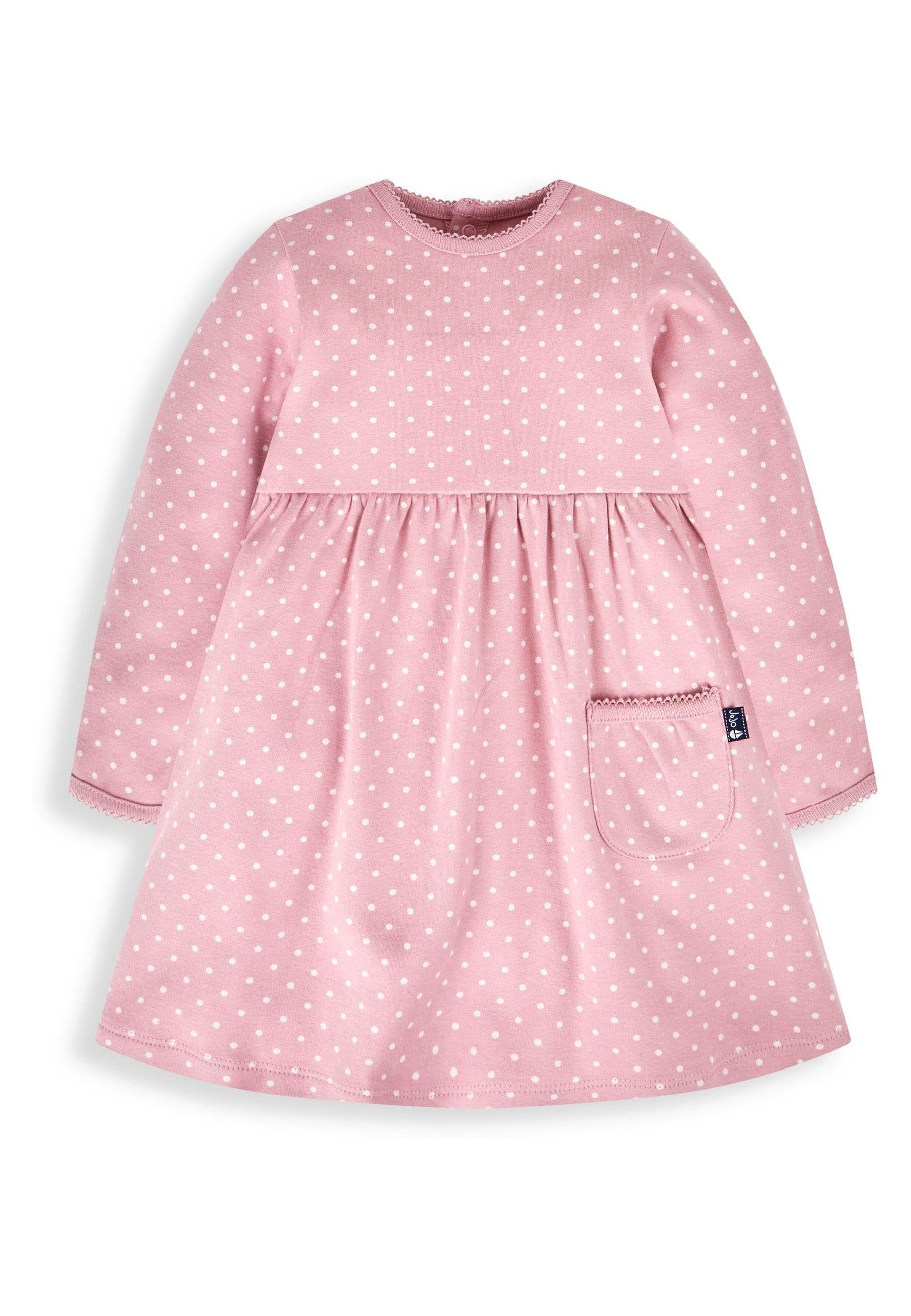 JoJo Maman Bébé SPOT CLASSIC Jumper dress pink cream spot/pink