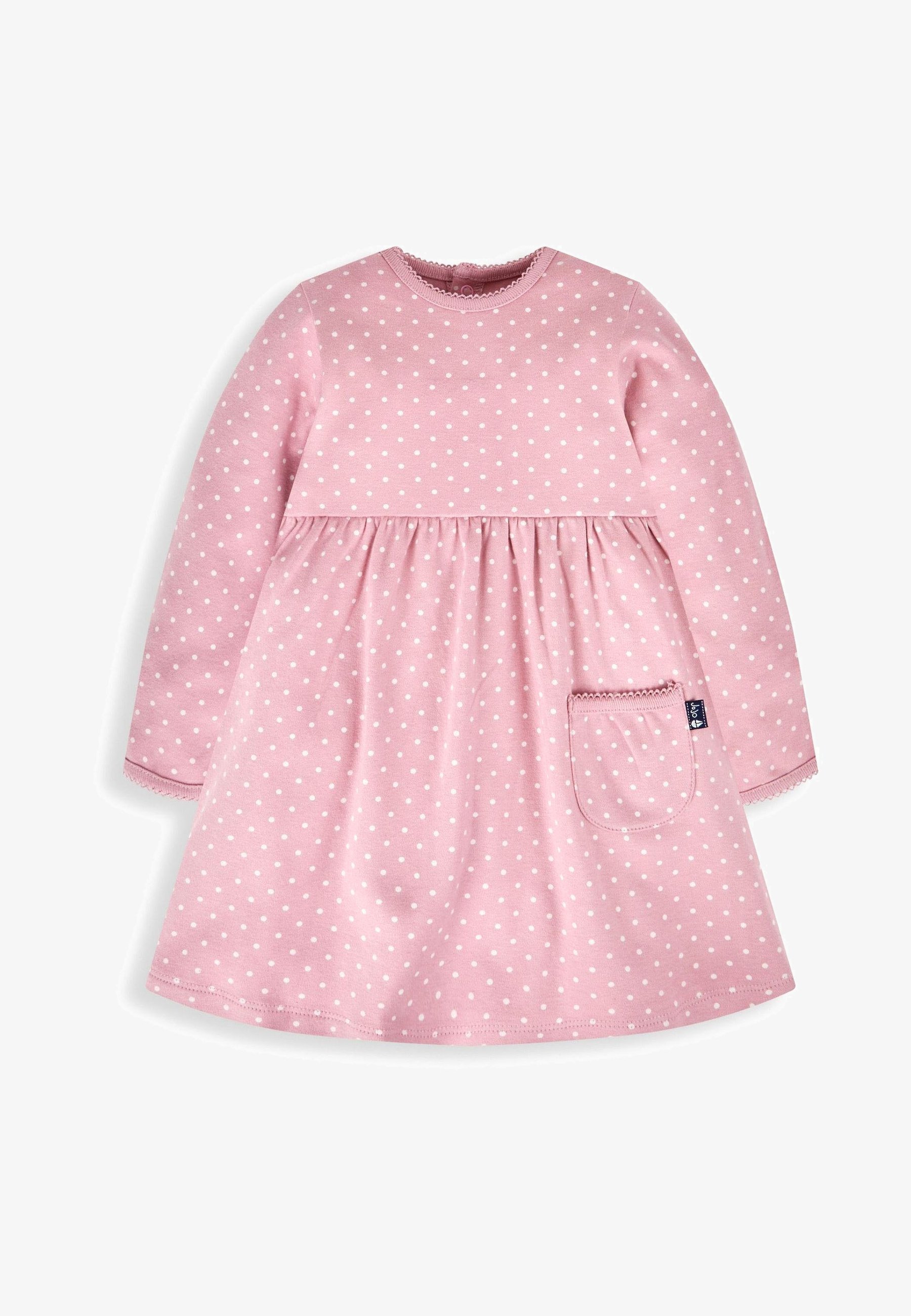 JoJo Maman Bébé SPOT CLASSIC Jumper dress pink cream spot/pink