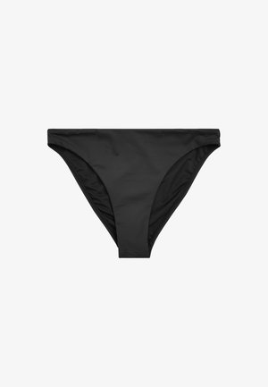 Schwarze Bikiniunterhose aus glattem, dehnbarem Material. Hat einen klassischen Schnitt mit moderatem Bund und nahtlosen Seiten.