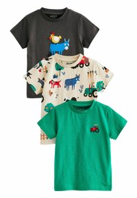 Next SHORT SLEEVE CHARACTER 3 PACK STANDARD - T-shirt med print - green grey farm