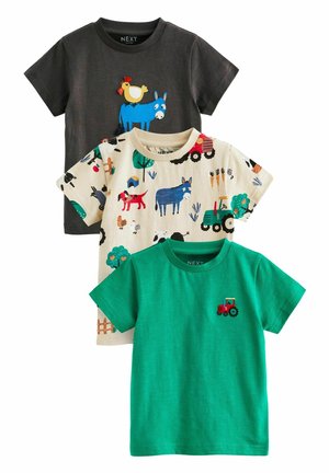 SHORT SLEEVE CHARACTER 3 PACK STANDARD - Potiskana majica - green grey farm