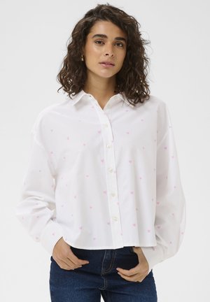 GIULIA HEART - Cămașă - optical white w/pink hearts