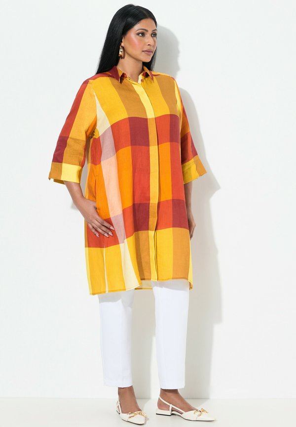 MADRAS CHECK 3/4 SLEEVE - Blusenkleid - light orange