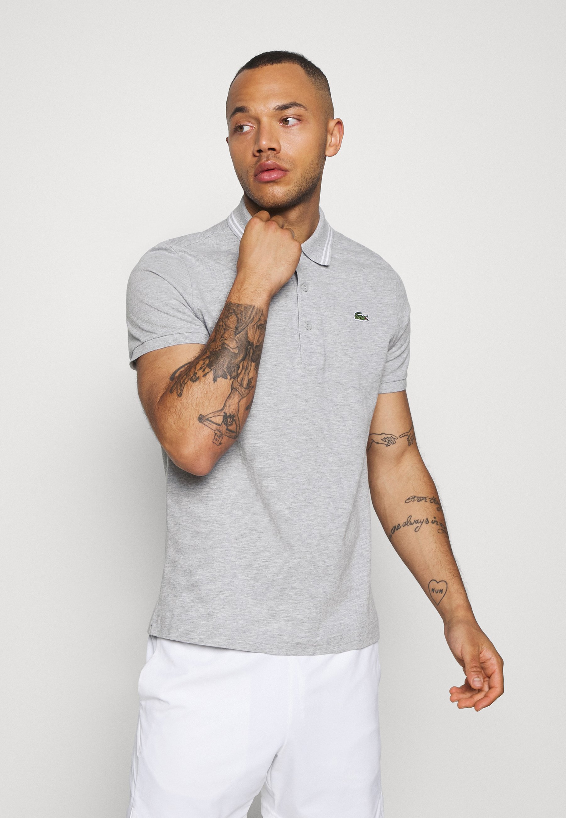 lacoste silver chine