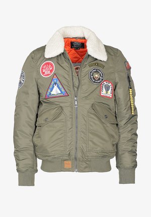 TOP GUN MIT KUNSTFELLKRAGEN - Talvitakki - olive