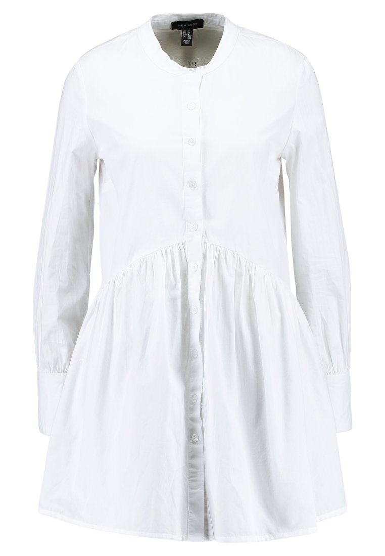 New Look LONGLINE POPLIN Skjortekjole off white Zalando.no Poplin longline skjorte | PIECES