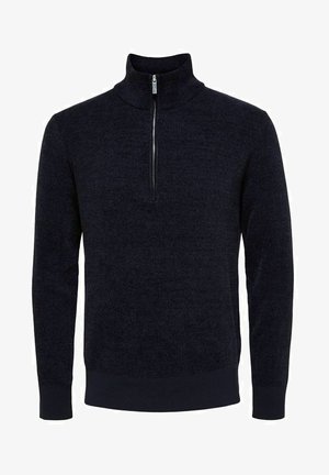 Selected Homme HIGH NECK - Strikkegenser - sky captain