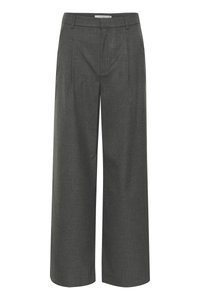 PAULA WIDE PANTS - Παντελόνι - dark grey melange