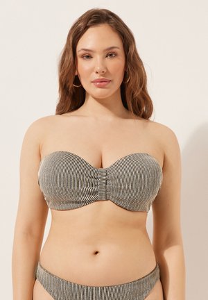 Calzedonia, BANDEAU GOLDEN STRIPES - Bikini top - black