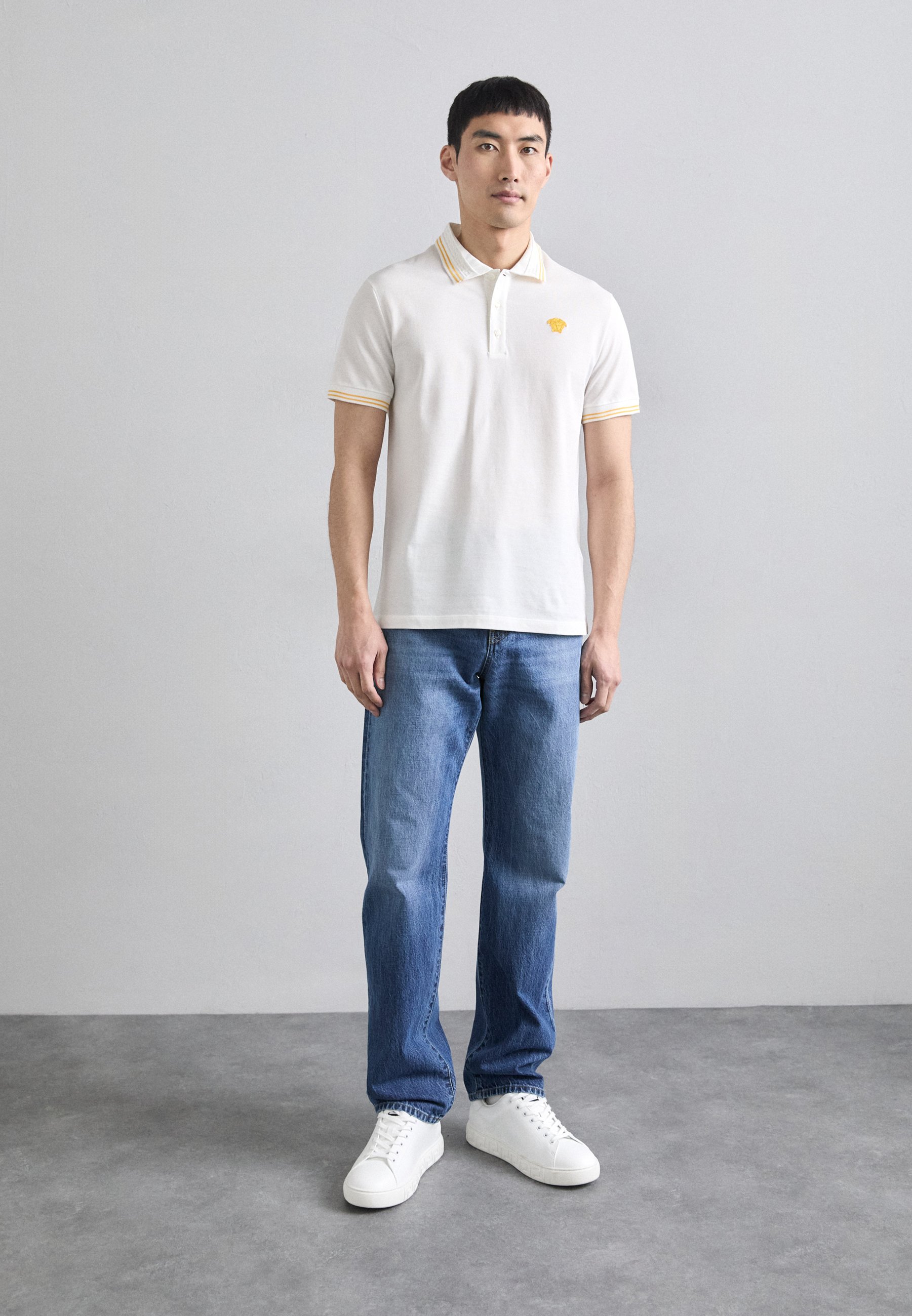Versace MEDUSA POP EMBROIDERY - Polo - optical white/écru
