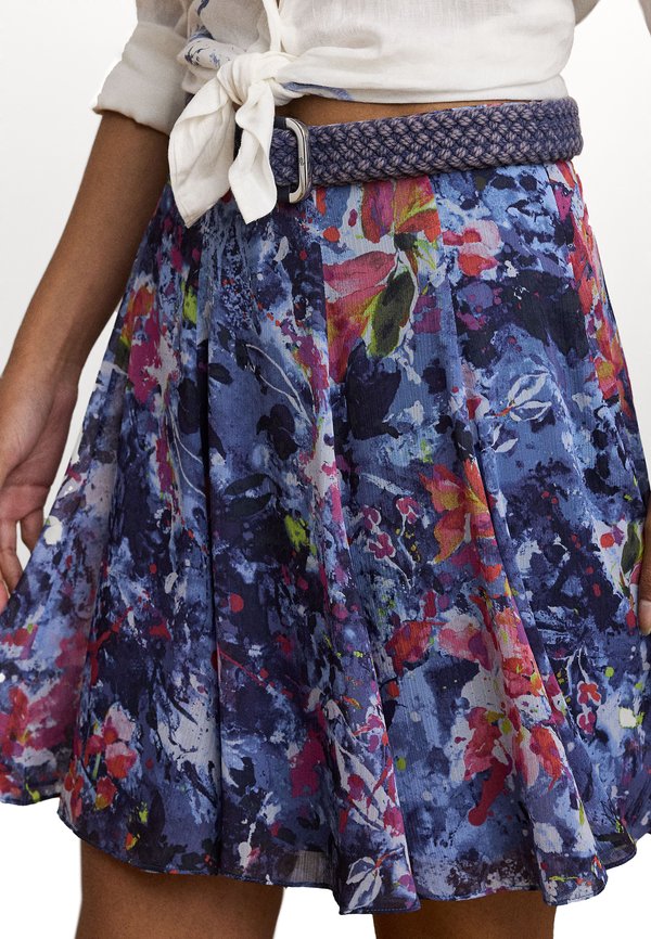 Print Crinkle Georgette Miniskirt - A-line skirt2