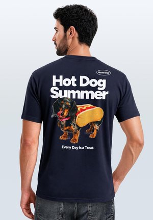 Neverless, T-Shirt print - slim-fit navy