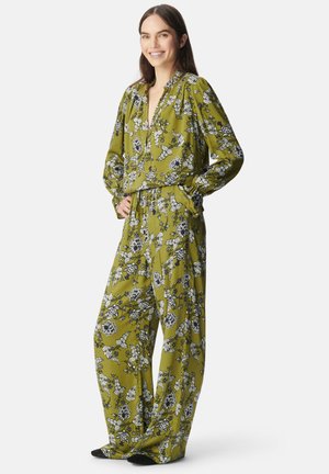 FLORAL-PRINT FLOWING - Bluse - emerald green
