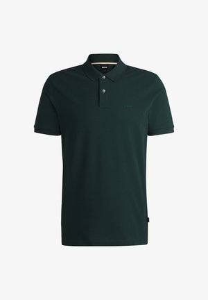 Tumši zaļš polo krekls, izgatavots no kokvilnas, ar klasisku apkakli, trim pogām un diskretu zīmolu saskaņotā krāsā uz krūtīm.