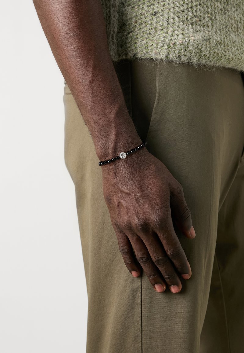 Tommy Hilfiger MEN BEADS - Pulsera - black/silver-coloured