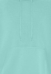 Felpa con cappuccio in un delicato teal chiaro, con tasca a marsupio frontale, cordini e una texture di tessuto liscia. Design semplice e privo di decorazioni.