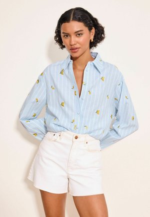 Lipsy, REGULAR FIT - EMBROIDERED STRIPED SHIRT - Skjortebluser - blue yellow lemon