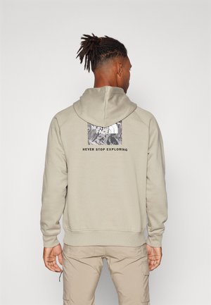 The North Face RAGLAN REDBOX HOODIE GRAPHIC INFILL - Jersey con capucha - clay grey/black