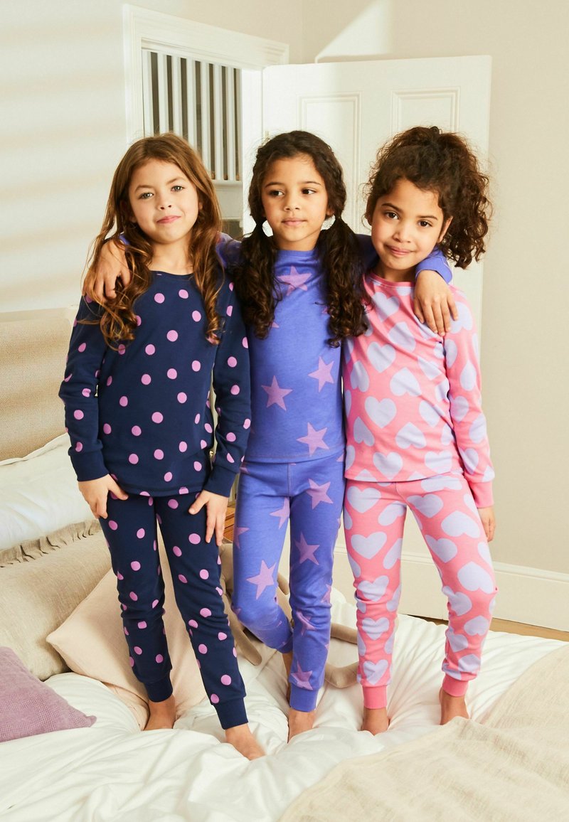 Next HEART, SPOT AND STAR PYJAMAS 3 PACK - Nachtwäsche Set - pink purple