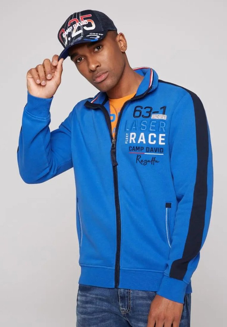 Camp David MIT RÜCKENARTWORK Zipup sweatshirt blu coastal blue