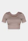 LIFE WAY CROP SEAM  - Sportska majica - brown