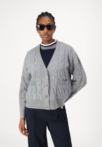 Tommy Hilfiger SOFT CABLE CARDI - Kardigán - medium heather grey
