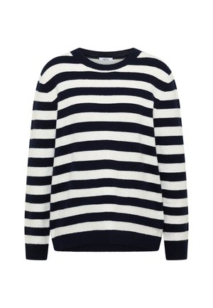 GESTREIFTER MELANGE  - Strickpullover - blau