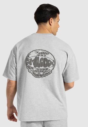 VLERY OVERSIZED WORLD PRINT - Print T-shirt - grau melange