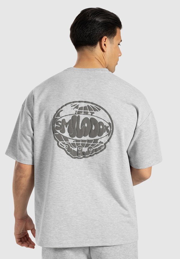 VLERY OVERSIZED WORLD PRINT - T-Shirt print - grau melange