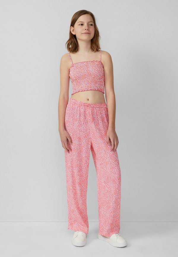 WIDE-LEG-AUS CRINKLED - Stoffhose - weiß