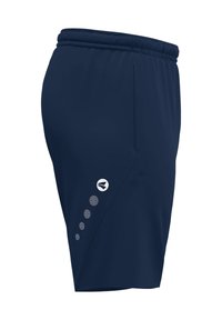 Marine sportshorts van lichtgewicht materiaal; voorzien van een elastische tailleband, zijzak en een logo met stipaccenten.